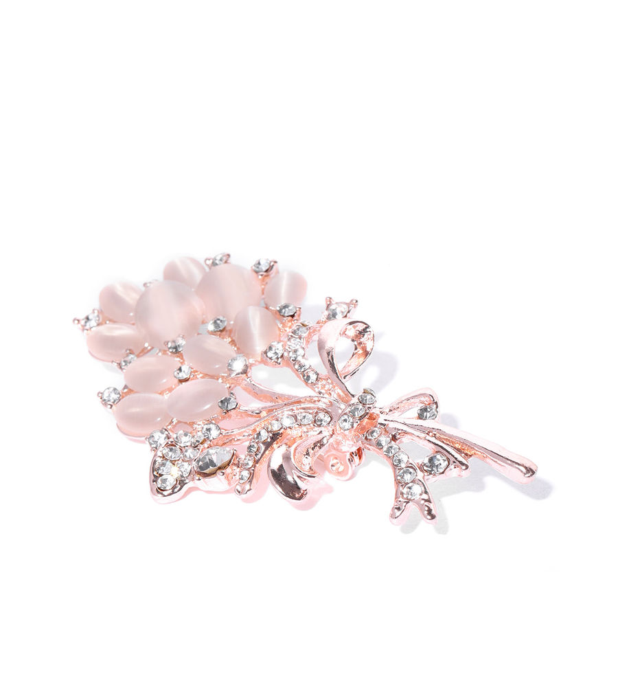 YouBella Jewellery Latest Stylish Crystal Unisex Floral Shape Brooch for Women/Girls/Men